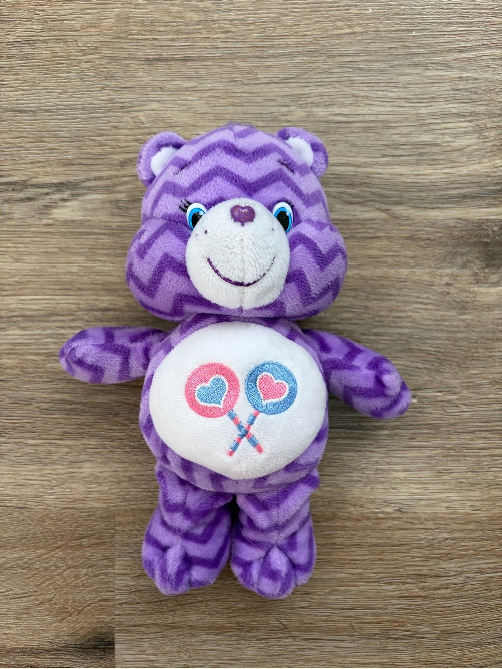 Care Bears Purple Chevron Plush with Pink & Blue Lollipop Belly